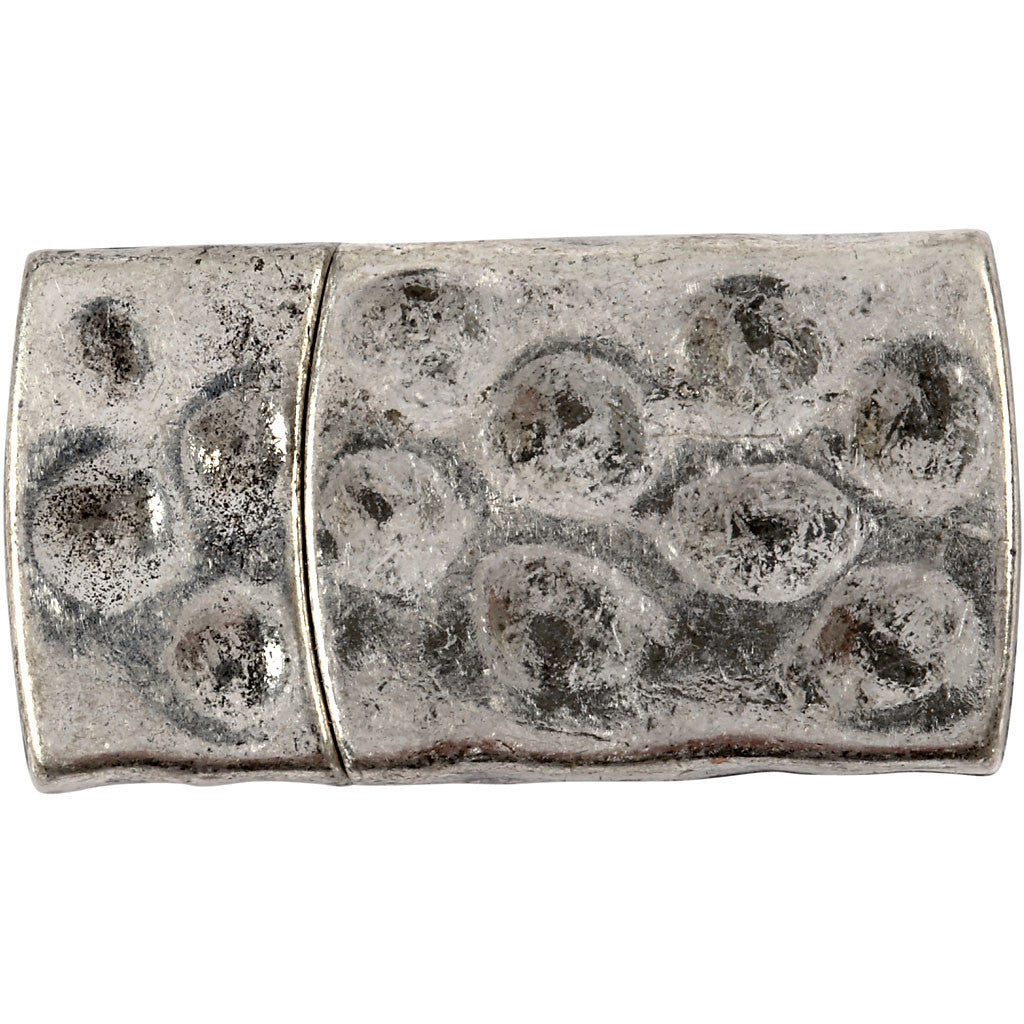 Magnetschloss, Größe 7x29 mm, Lochgröße 3x10 mm, Antiksilber, 1 Stk [HOB-600010]