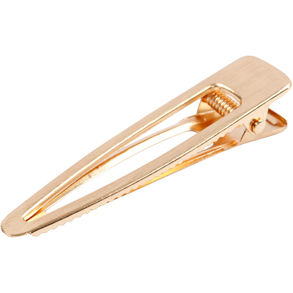 Hair slide, L: 75 mm, W: 16 mm, gold-plated