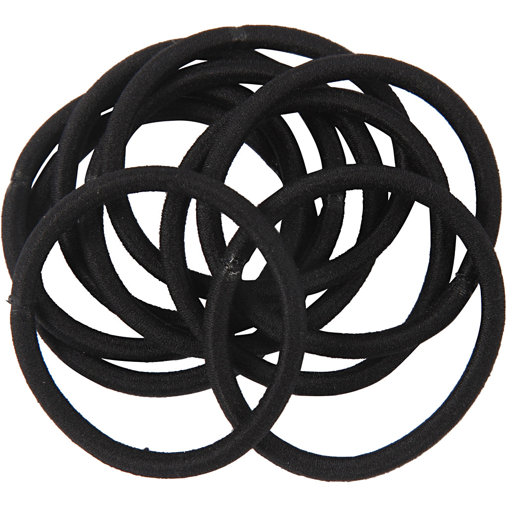 Haargummi, D 45 mm, Schwarz, 10 Stk/ 1 Pck [HOB-600985]