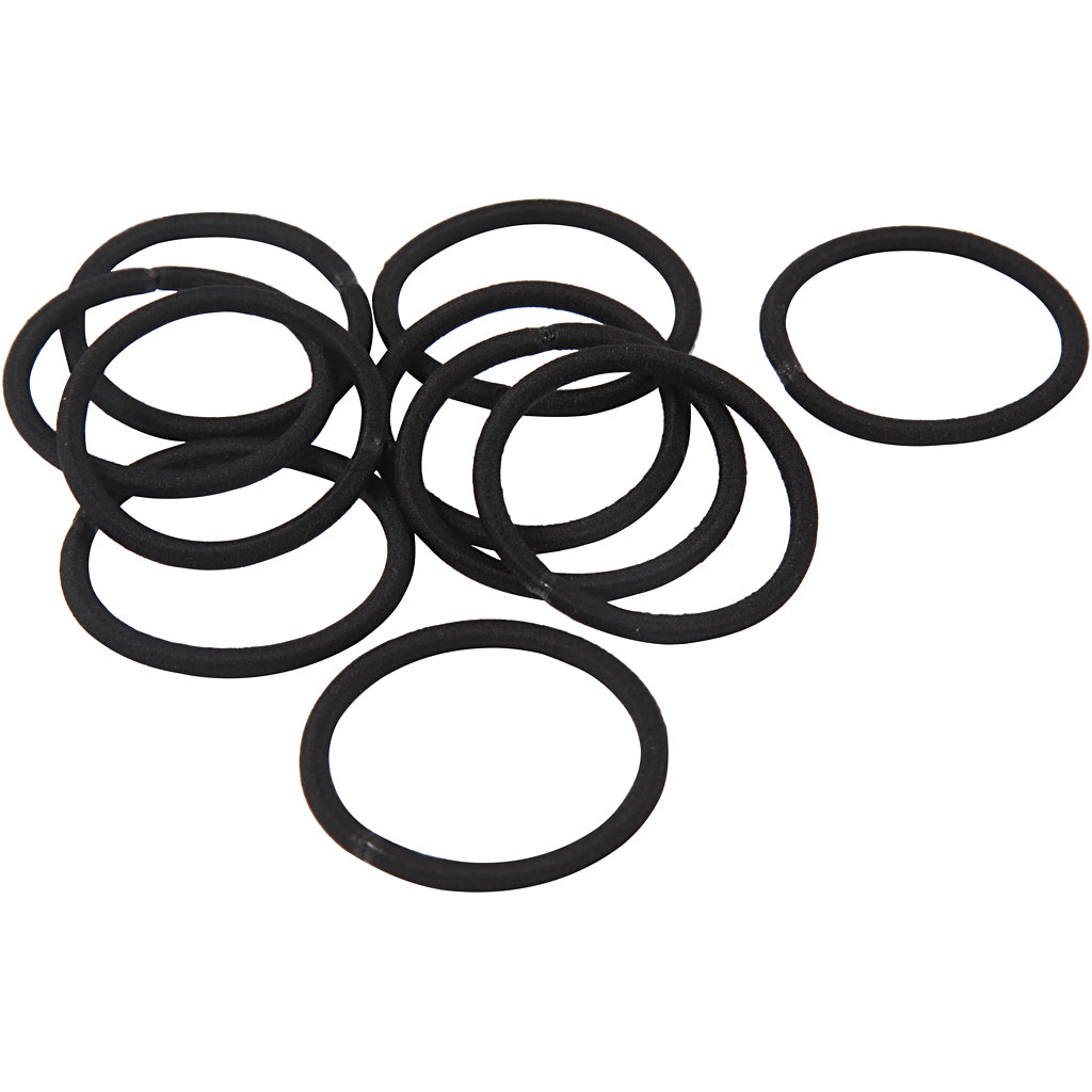 Haargummi, D 45 mm, Schwarz, 10 Stk/ 1 Pck [HOB-600985]