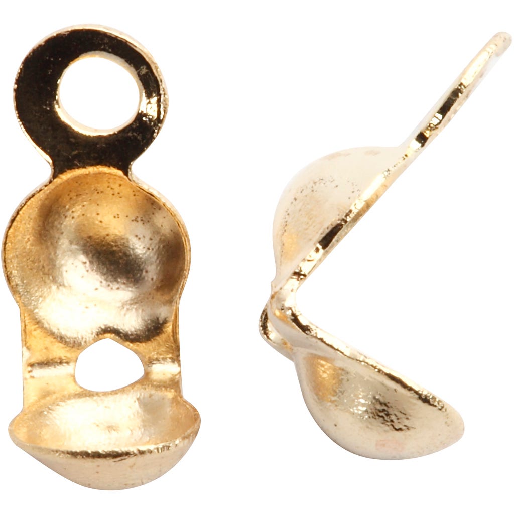 Kalotten mit Öse, L 8 mm, D 3 mm, Vergoldet, 20Stk/ 1 Pck [HOB-601720]