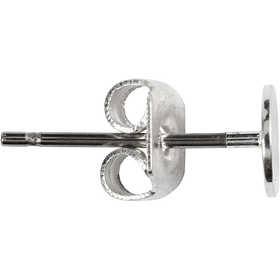 Ohrstecker, L 13 mm, Versilbert, 100 Stk/ 1 Pck [HOB-603081]