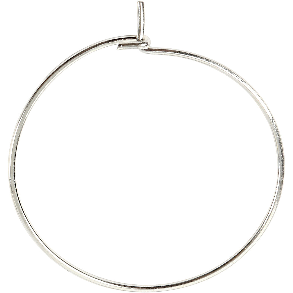 Beading Hoops, dia. 20 mm, silver-plated, 8 pc
