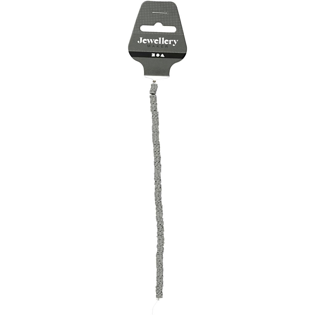 Tonperlen, D 5-6 mm, Lochgröße 2 mm, Grau, 145 Stk/ 1 Pck [HOB-61002]