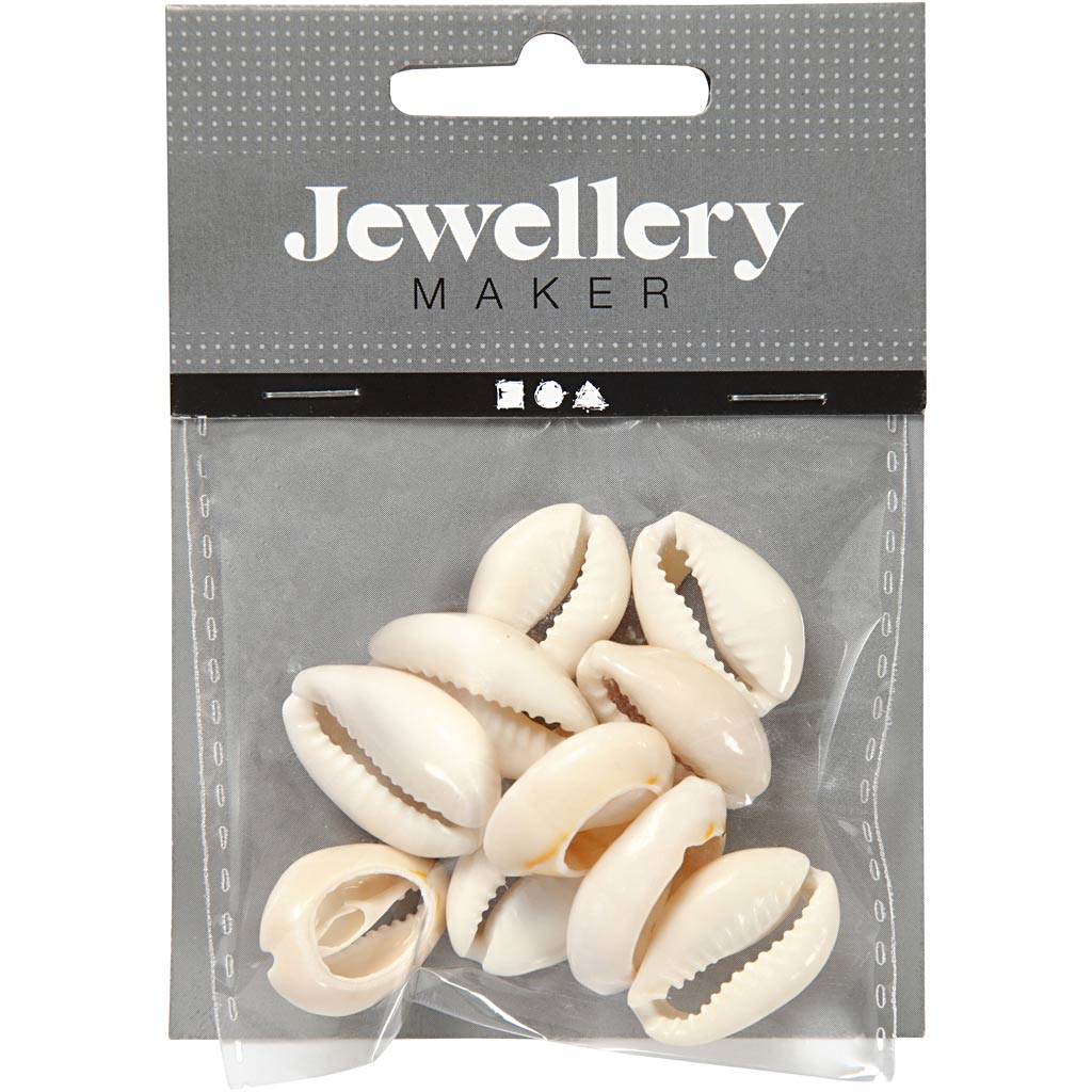 Muschelperlen, L 20 mm, Natur, 12 Stk/ 1 Pck [HOB-61016]