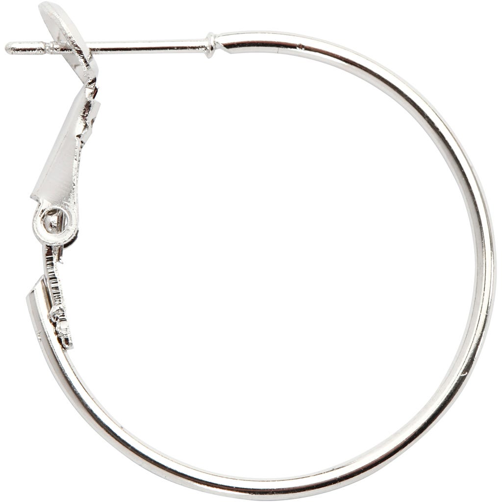 Ohrringe, D 25 mm, Versilbert, 8 Stk/ 1 Pck [HOB-61065]