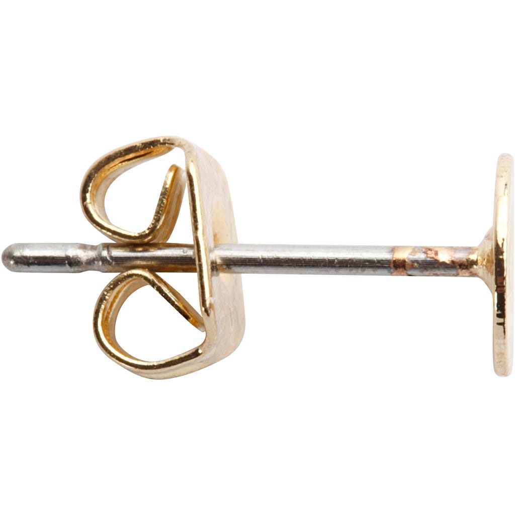 Ohrstecker, L 13 mm, Vergoldet, 10 Stk/ 1 Pck [HOB-613990]