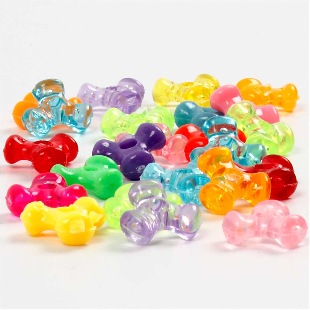 Kunststoffperlen-Mix, D 10 mm, Lochgröße 2 mm, ca. 2800 Stk, Sortierte Farben, 385 g, 700 ml/ 1 Dose [HOB-61776]