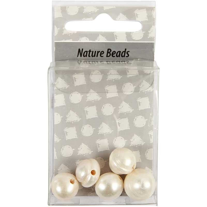 Süßwasserperlen, Größe 9-11 mm, Lochgröße 2 mm, Perlmutt, 10 Stk/ 1 Pck [HOB-631242]