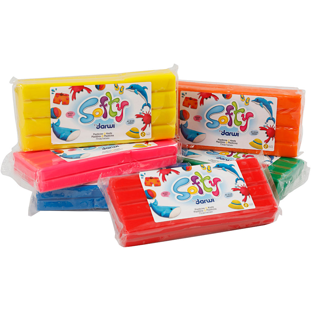 Weiche Knetmasse, Sortierte Farben, 6x500 g/ 1 Pck [HOB-680495]