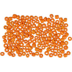 Rocailleperlen, D 3 mm, Größe 8/0, Lochgröße 0,6-1,0 mm, Orange, 25 g/ 1 Pck [HOB-682021]