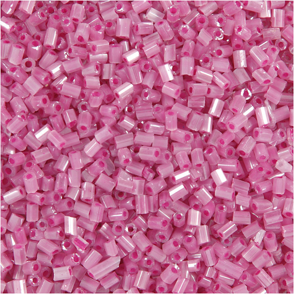 Rocaille Seed Beads 2-cut, D 1,7 mm, Größe 15/0, Lochgröße 0,5 mm, Rosa, 500 g/ 1 Btl. [HOB-68783]