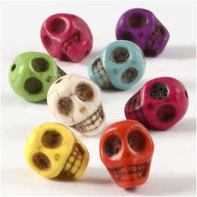 Howlith, D 12 mm, Lochgröße 1,5 mm, Kräftige Farben, 32 Stk/ 1 Pck [HOB-69919]