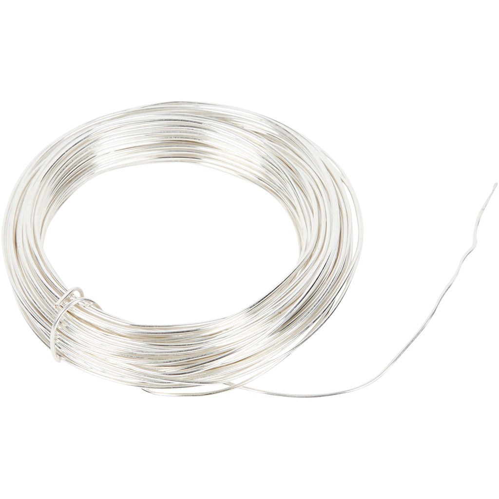 Metal wire, silver-plated, thickness 1 mm, 4 m/ 1 roll