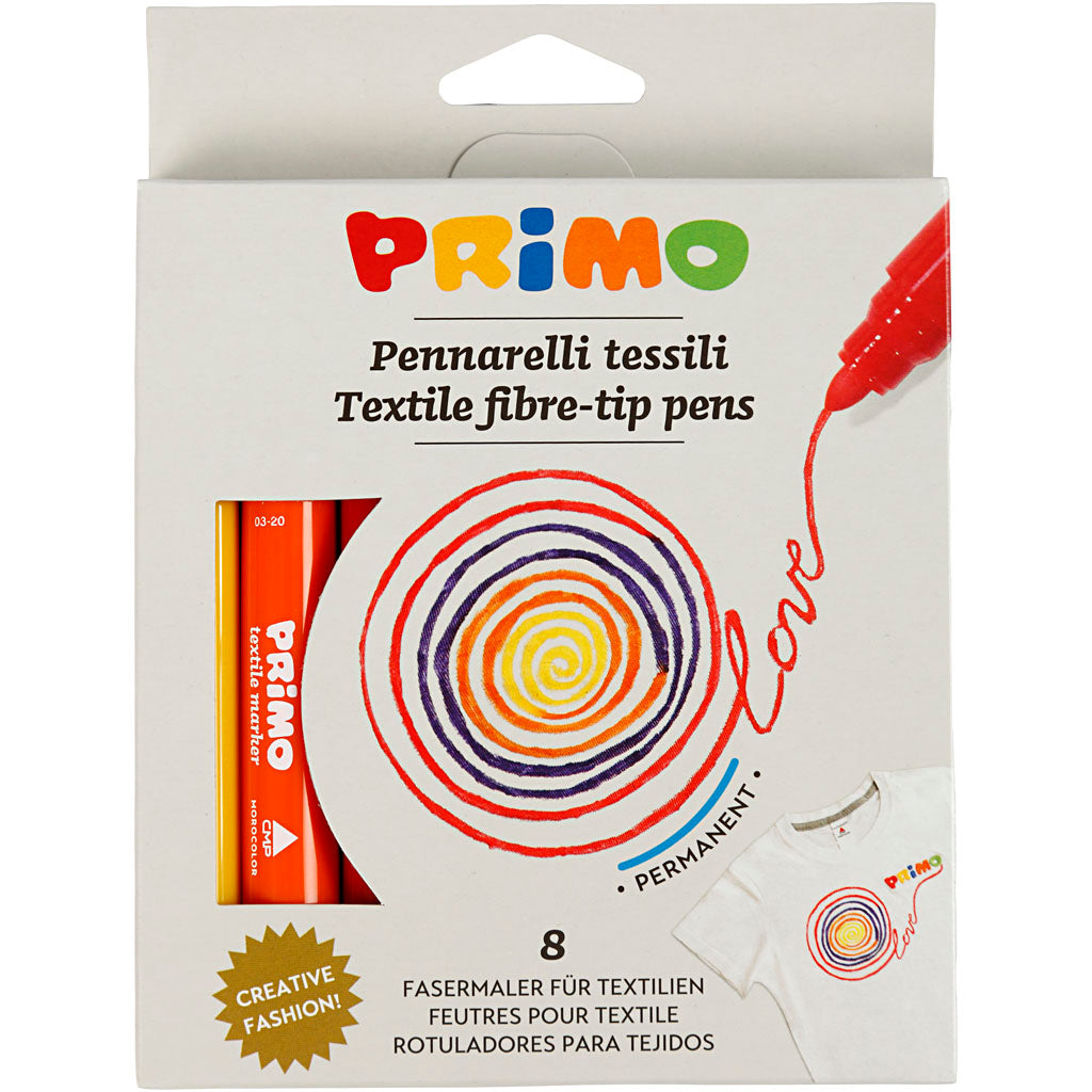 PRIMO Stoffmalstifte, Sortierte Farben, 8 Stk/ 1 Pck [HOB-701295]
