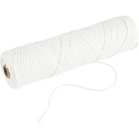 Docht , Geeignet für getauchte Kerzen (Durchm. 15–22 mm) und geformte Kerzen (Durchm. 40–60 mm) , 100 g, 50 m/ 1 Rolle [HOB-73318]