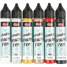 Kerzenstifte, Standard-Farben, 6x28 ml/ 1 Pck [HOB-73514]