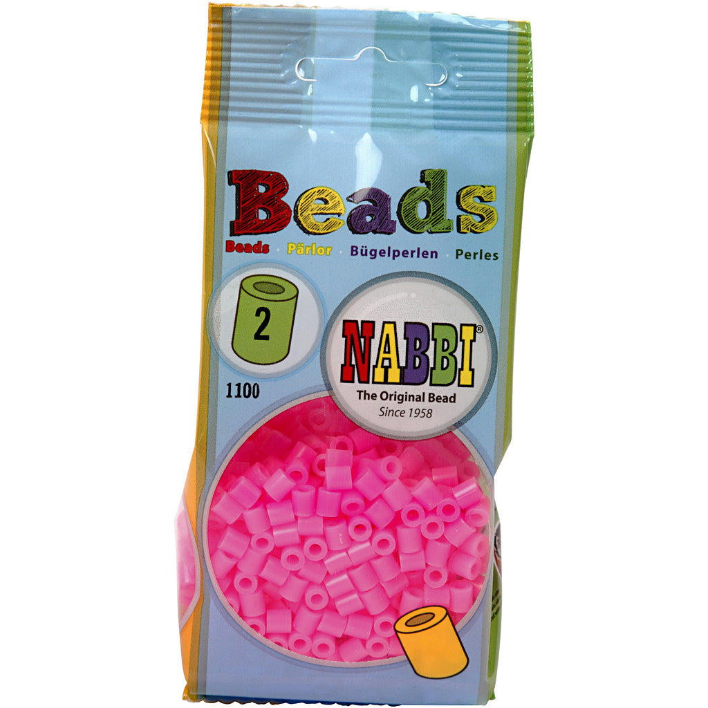 Bügelperlen, Größe 5x5 mm, Lochgröße 2,5 mm, medium, Rosa (32222), 1100 Stk/ 1 Pck [HOB-751020]
