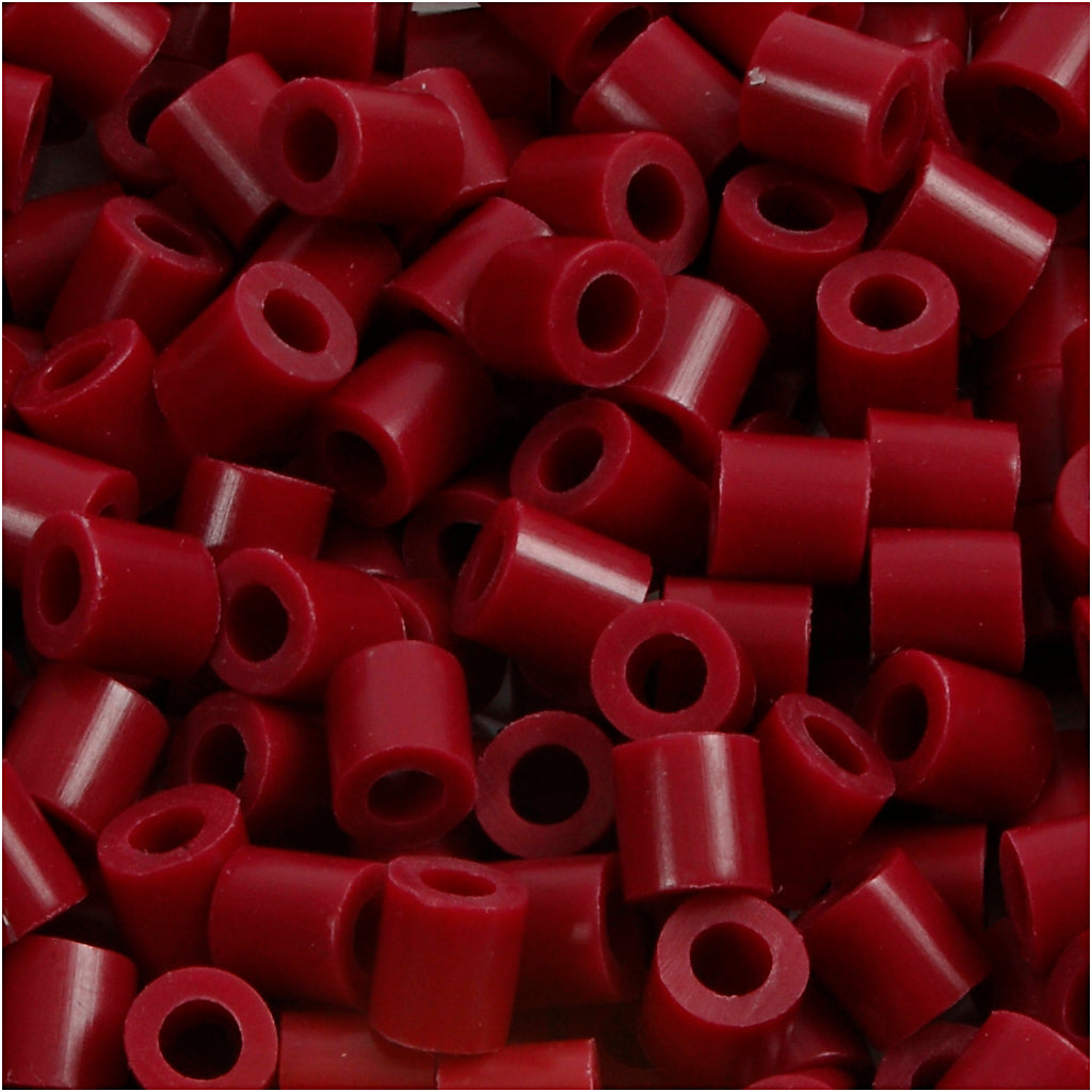 Fuse Beads, size 5x5 mm, hole size 2,5 mm, medium, claret (32239), 1100 pc