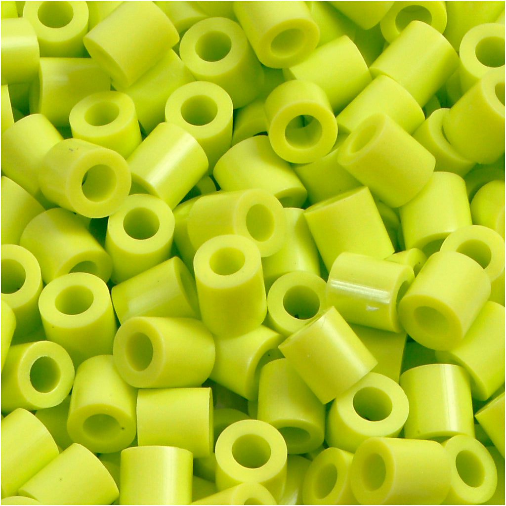 Fuse Beads, size 5x5 mm, hole size 2,5 mm, medium, lime green (32241), 1100 pc