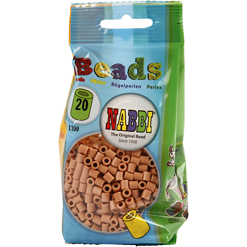 Bügelperlen, Größe 5x5 mm, Lochgröße 2,5 mm, medium, Hellbraun (32260), 1100 Stk/ 1 Pck [HOB-751200]