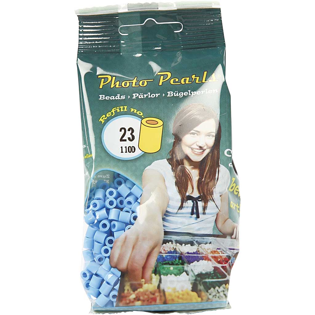 Bügelperlen, Größe 5x5 mm, Lochgröße 2,5 mm, medium, Pastellblau (32224), 1100 Stk/ 1 Pck [HOB-751230]