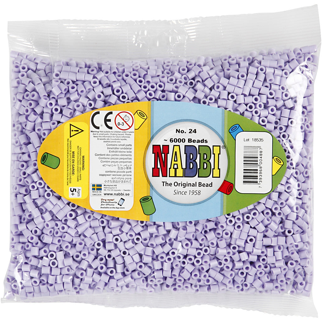 Bügelperlen, Größe 5x5 mm, Lochgröße 2,5 mm, medium, Flieder (32245), 6000 Stk/ 1 Pck [HOB-751241]