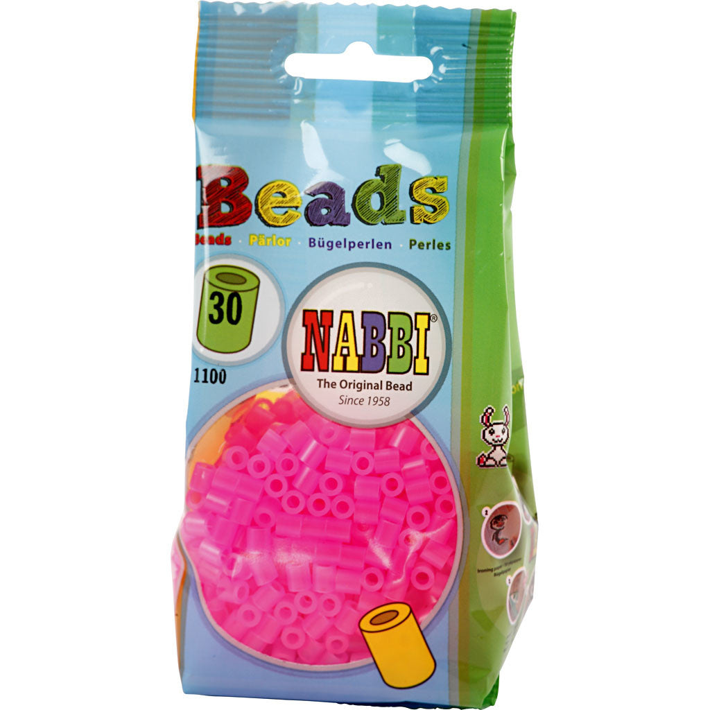 Bügelperlen, Größe 5x5 mm, Lochgröße 2,5 mm, medium, Rosaneon (32257), 1100 Stk/ 1 Pck [HOB-751300]