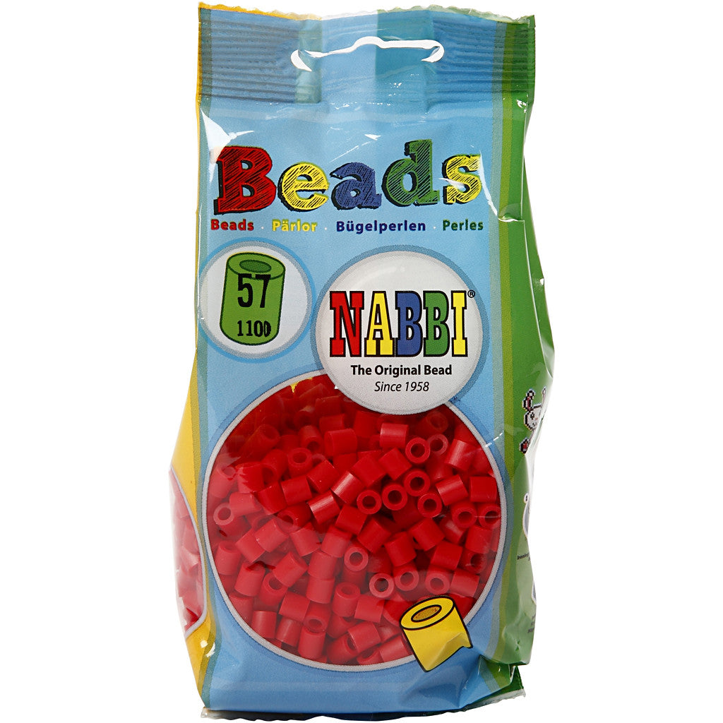 Bügelperlen, Größe 5x5 mm, Lochgröße 2,5 mm, medium, Rot (32231), 1100 Stk/ 1 Pck [HOB-751310]