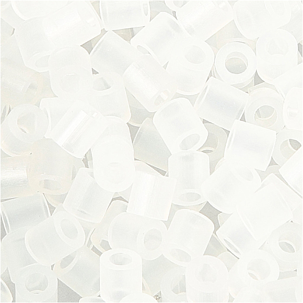 Fuse Beads, size 5x5 mm, hole size 2,5 mm, medium, transparent clear (32264), 6000 pc