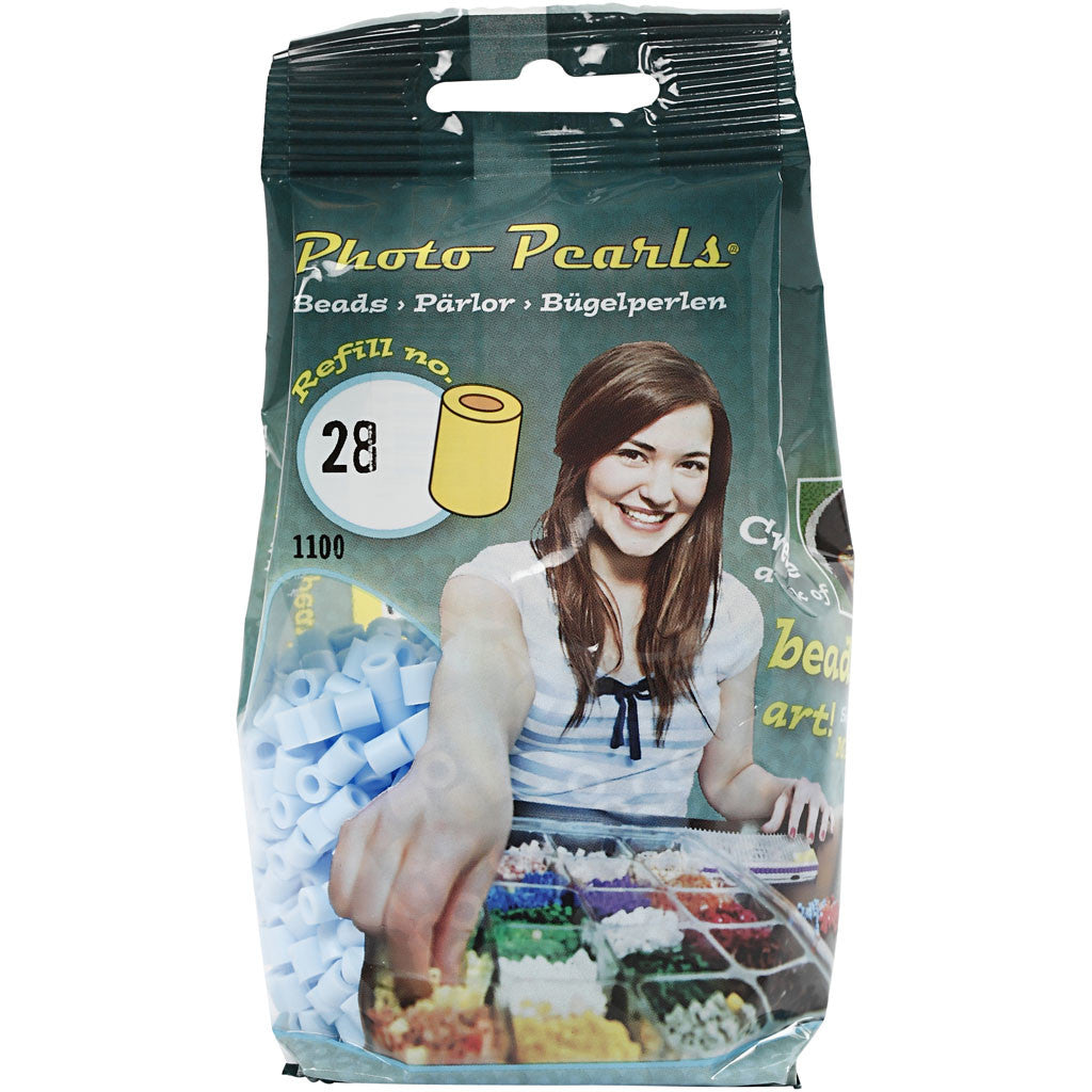 Fotoperlen, Größe 5x5 mm, Lochgröße 2,5 mm, medium, Hellblau (28), 1100 Stk/ 1 Pck [HOB-755280]