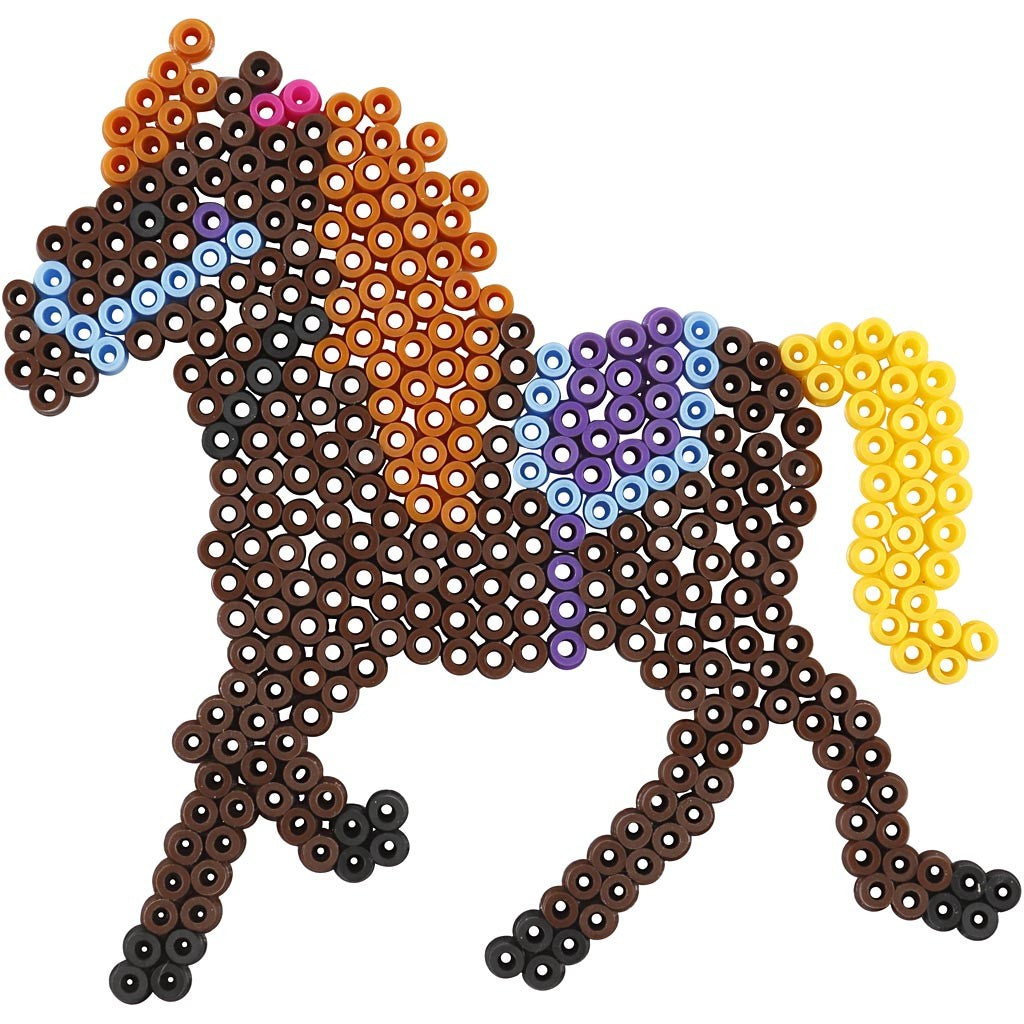 Steckplatten, Ente, Elefant, Giraffe, Bär, Pferd und Fisch, Größe 10x11-13x16,5 cm, medium, 6 Stk/ 1 Pck [HOB-75594]