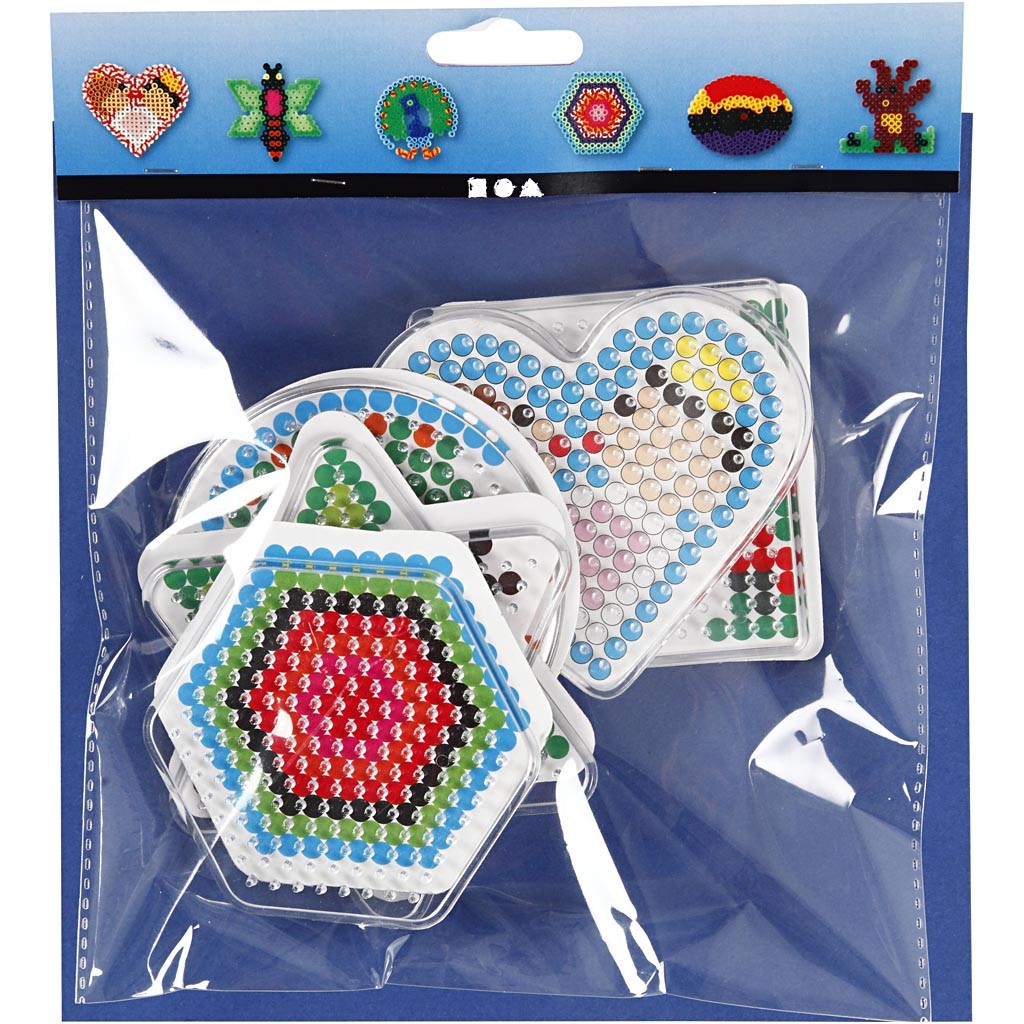 Steckplatten, Oval, Herz, Sechseck, Kreis, Quadrat und Stern, Größe 7x7,5-10,5x9,5 cm, medium, 6 Stk/ 1 Pck [HOB-75596]