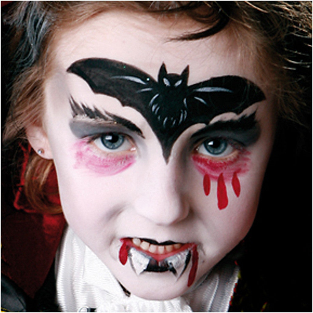 Eulenspiegel Gesichtsschminke - Motivset, Dracula, Sortierte Farben, 1 Set [HOB-76104]