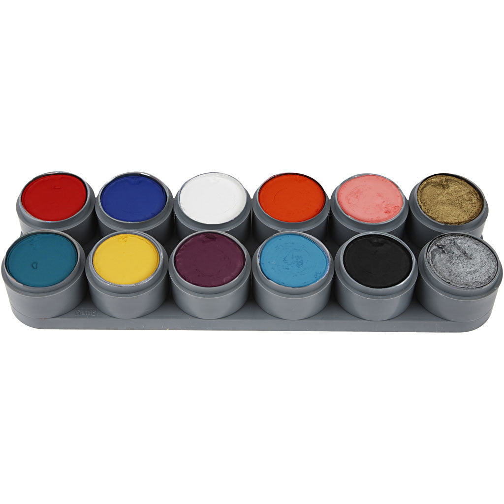 Grimas Schminkpalette, Sortierte Farben, 12x15 ml/ 1 Stk [HOB-77003]