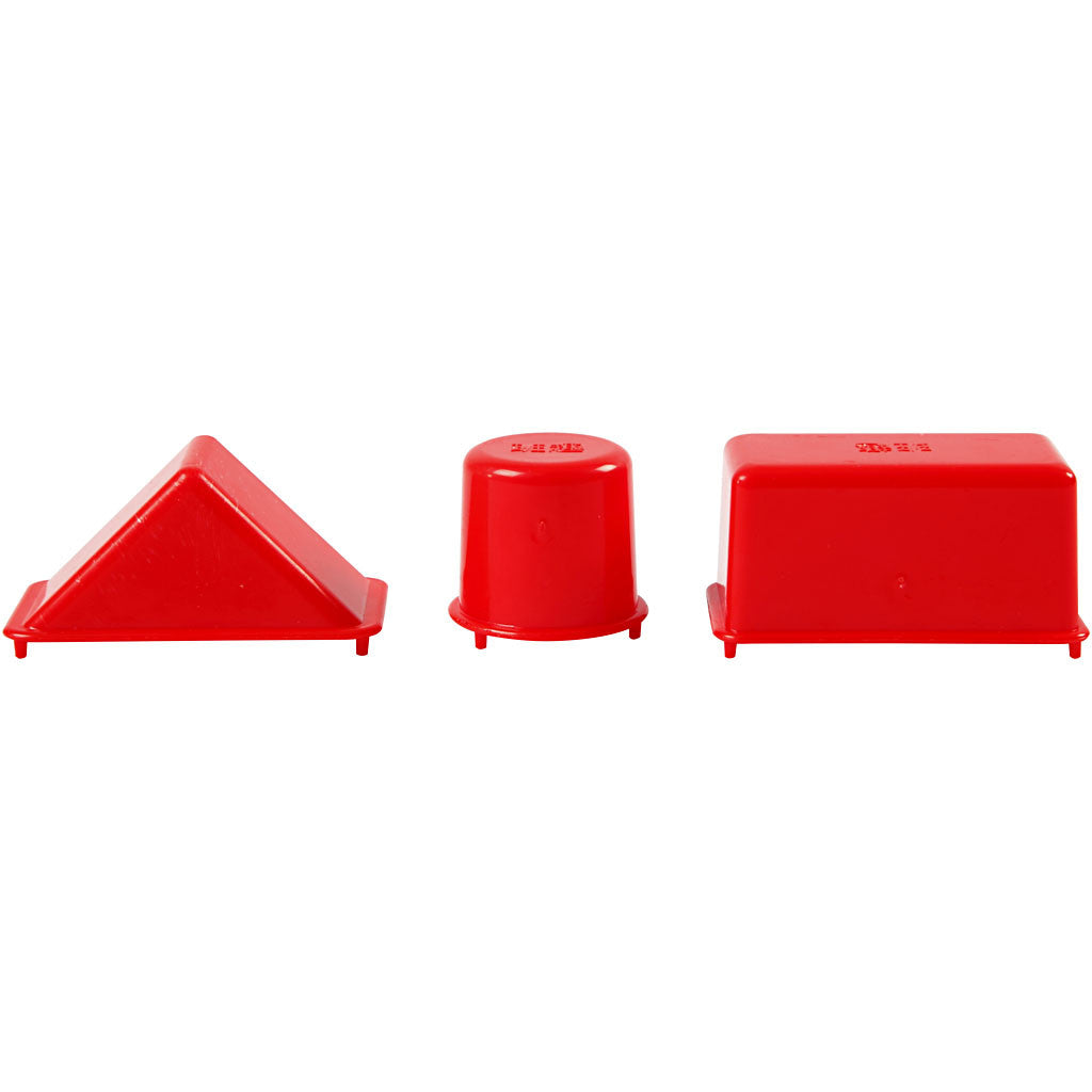 Sandförmchen, Geometrische Formen, Größe 3,5-9,5 cm, 12 Stk/ 1 Pck [HOB-78273]