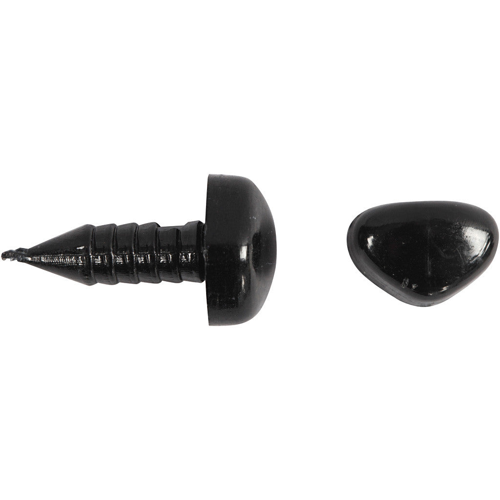 Augen und Schnauzen zum Modellieren, D 3+6 mm, Größe 8x6+14x11 mm, Schwarz, 20 Set/ 1 Pck [HOB-78281]