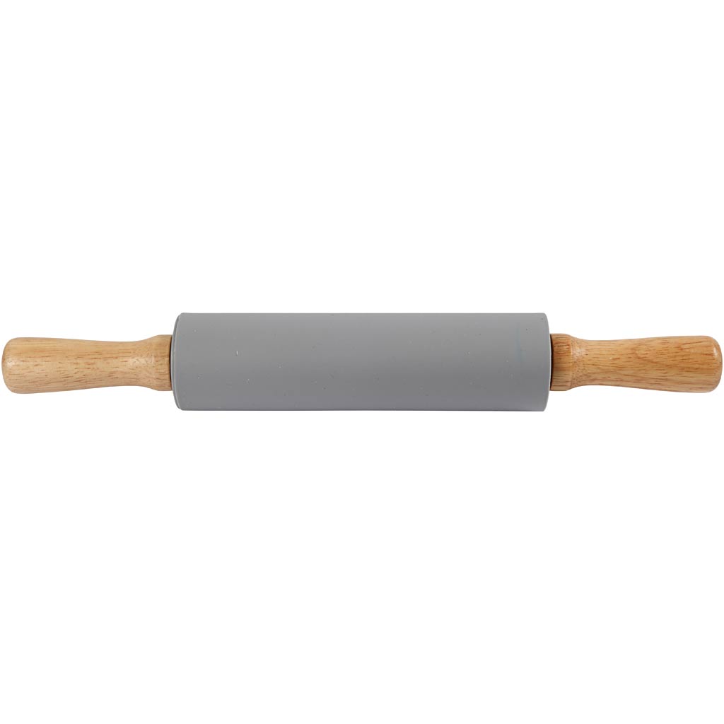 Teigrolle, L 38 cm, D 5,5 cm, Grau, 1 Stk [HOB-78290]
