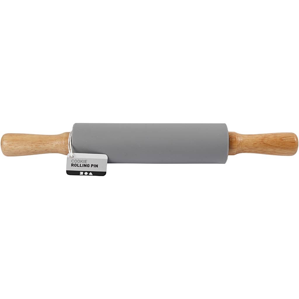 Teigrolle, L 38 cm, D 5,5 cm, Grau, 1 Stk [HOB-78290]