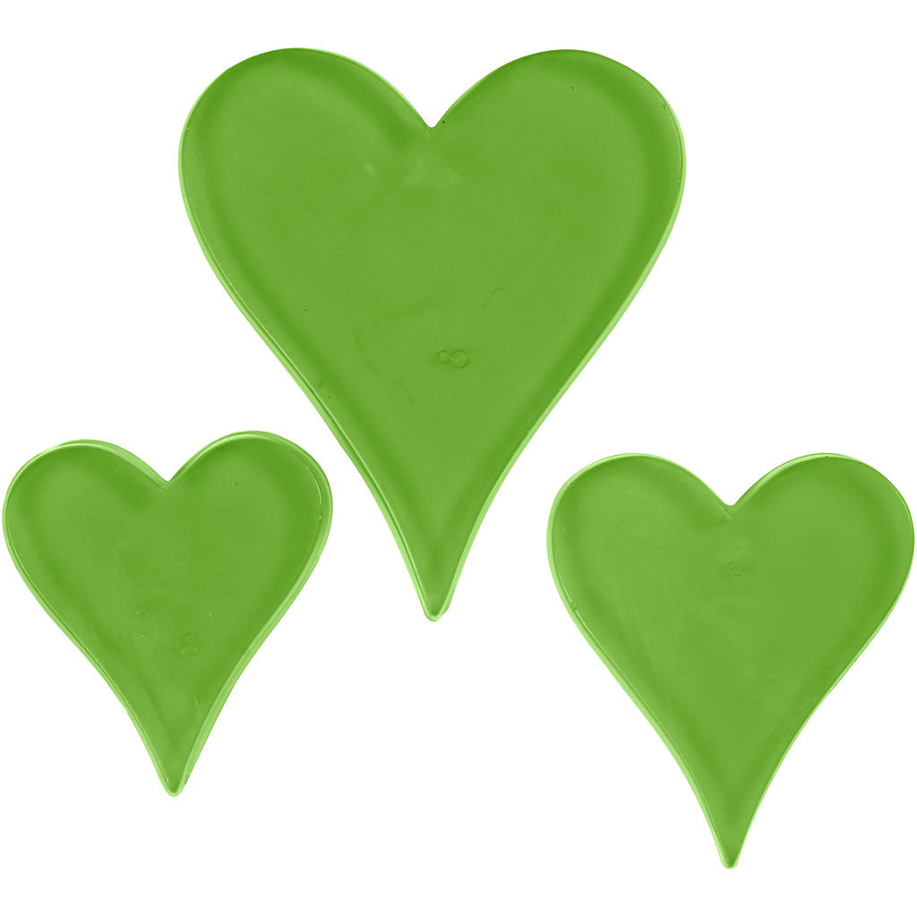 Giessform, Herz, H 6+8+10 cm, T 9 mm, Größe 14,9x22 cm, 1 Stk [HOB-78634]