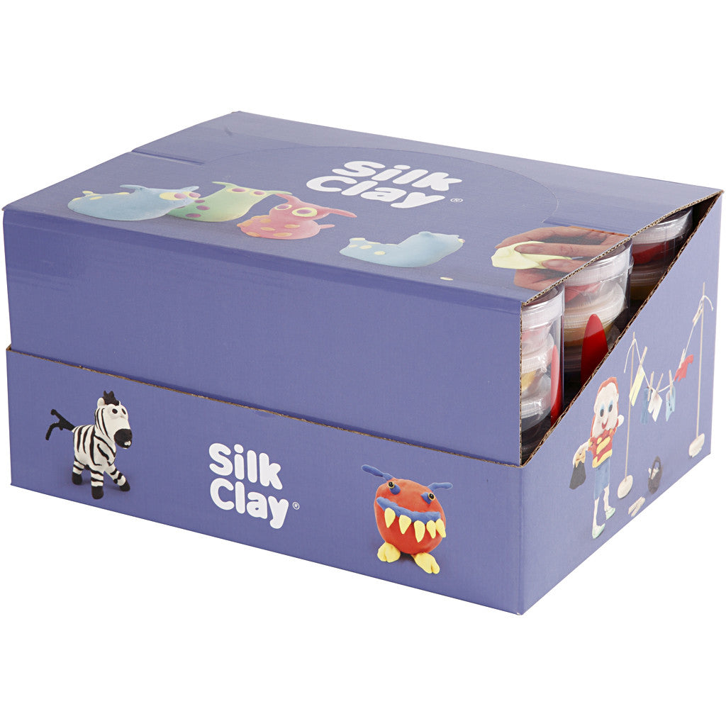 Silk Clay®, Neonfarben, Standard-Farben, 12 Set/ 1 Pck [HOB-78721]