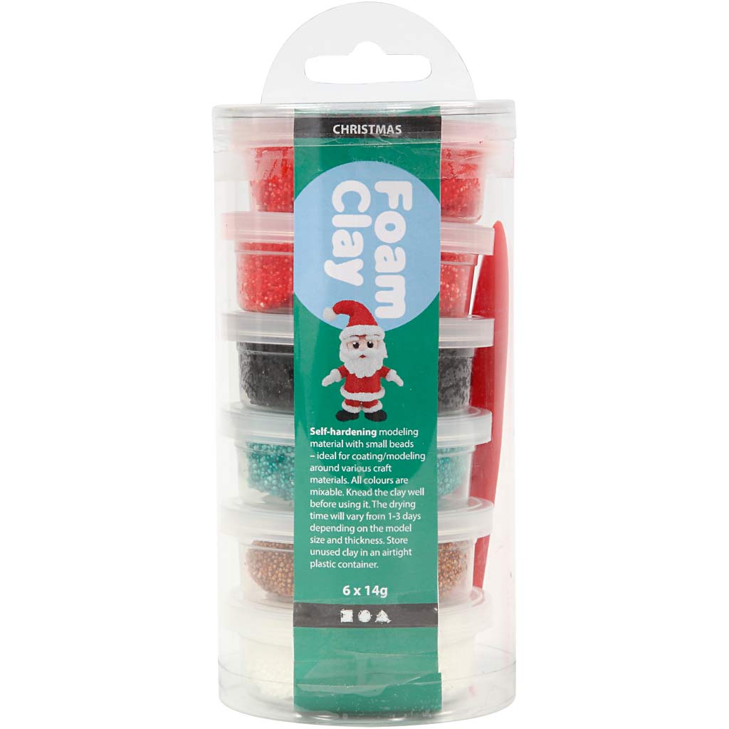 Foam Clay® , Weihnachtsfarben, 6x14 g/ 1 Pck [HOB-78844]