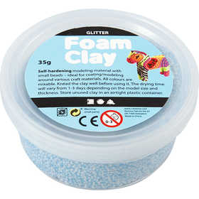 Foam Clay® , Glitter, Hellblau, 35 g/ 1 Dose [HOB-78865]