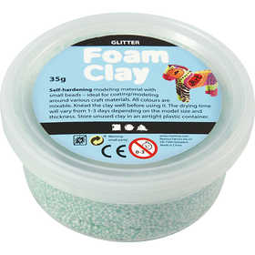 Foam Clay® , Glitter, Hellgrün, 35 g/ 1 Dose [HOB-78866]