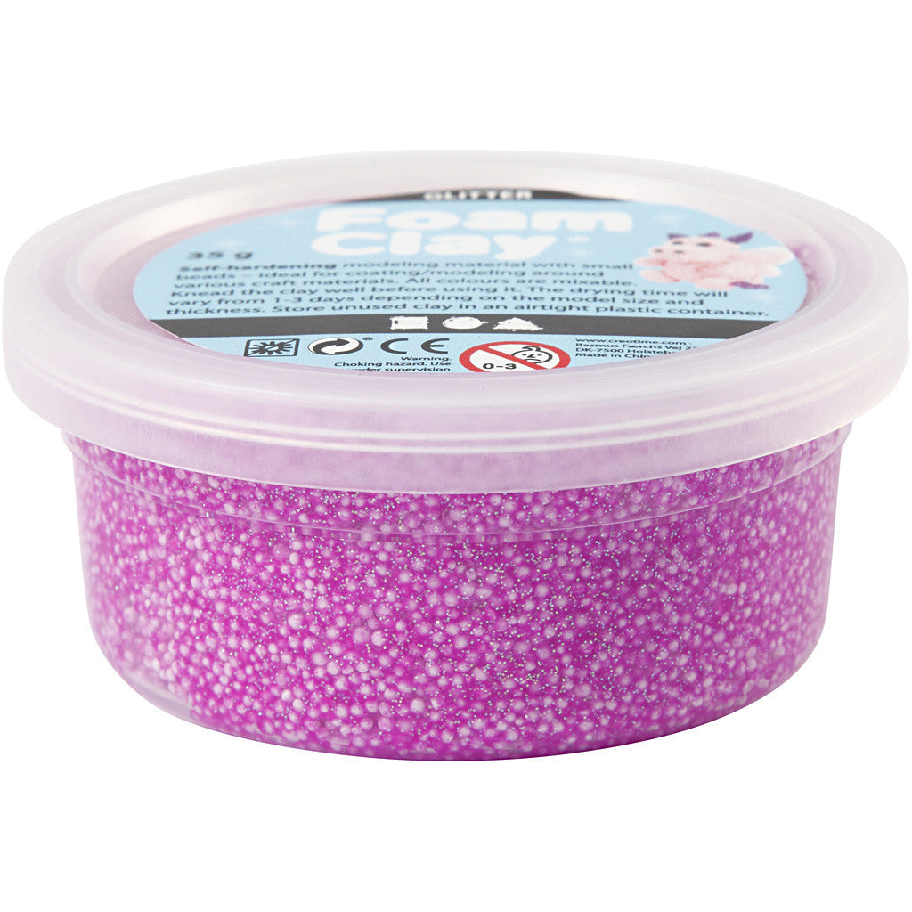 Foam Clay® , Glitter, Flieder, 35 g/ 1 Dose [HOB-788840]