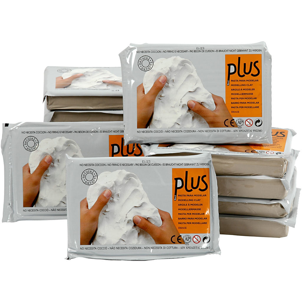 Selbsthärtender Ton, Hellgrau, 12x1000 g/ 1 Pck [HOB-78901]