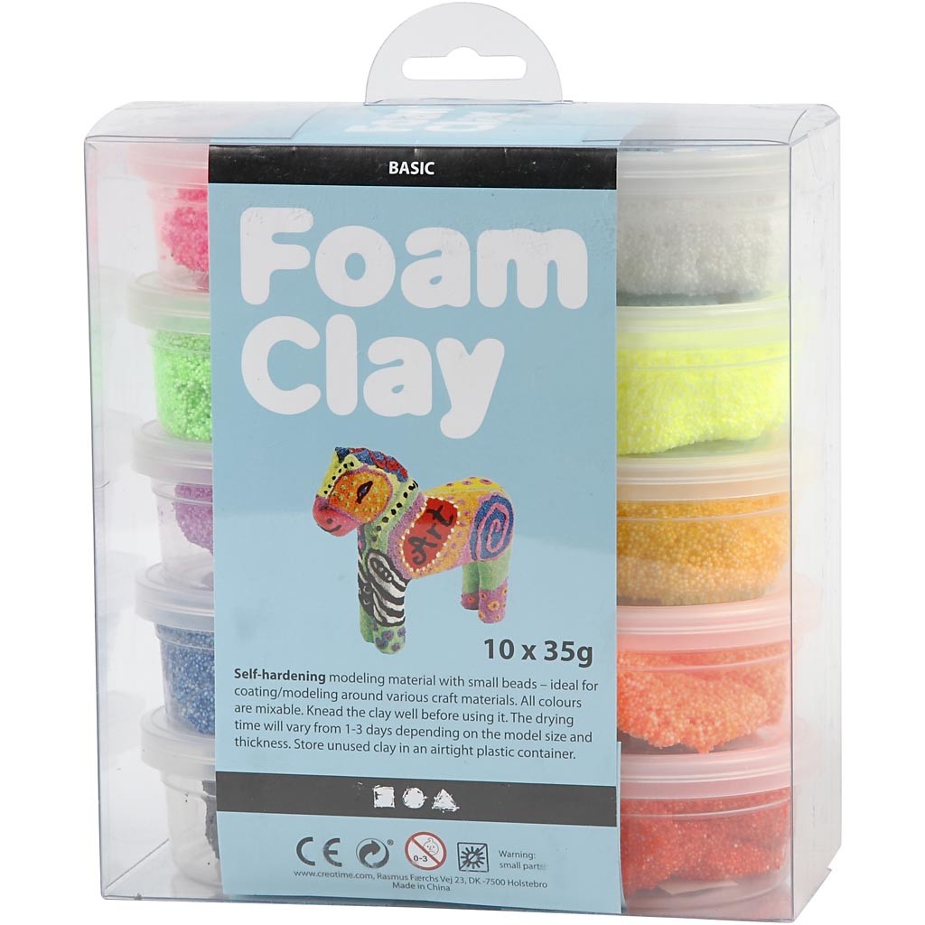 Foam Clay® , Sortierte Farben, 10x35 g/ 1 Pck [HOB-78930]