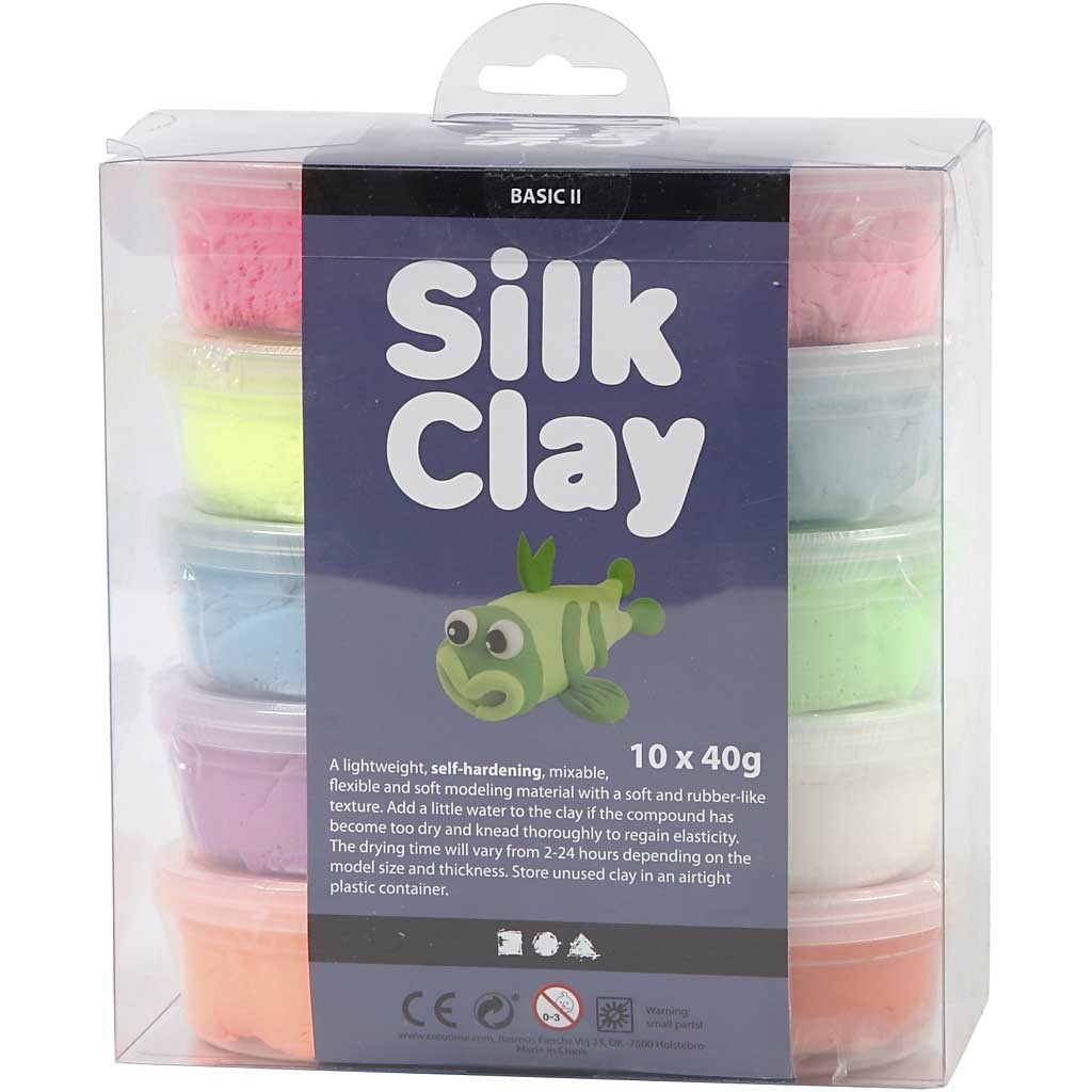 Silk Clay®, Basic 2, Sortierte Farben, 10x40 g/ 1 Pck [HOB-79146]