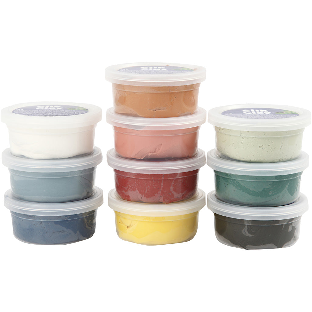 Silk Clay®, sanfte, dezente Farben, 10x40g/ 1 Pck [HOB-79154]