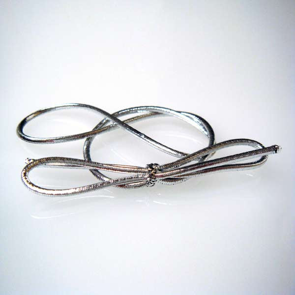 Dekorative Schleifen metallisch Silber 20cm (50 Stück) [8MS]
